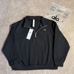 Alo Quarter Zip Size Medium Black Comfy