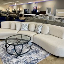 Modern Curved Sectional, Living Room Set, Chair, Sofa, Loveseat, Sleeper Sofa, Couch Options