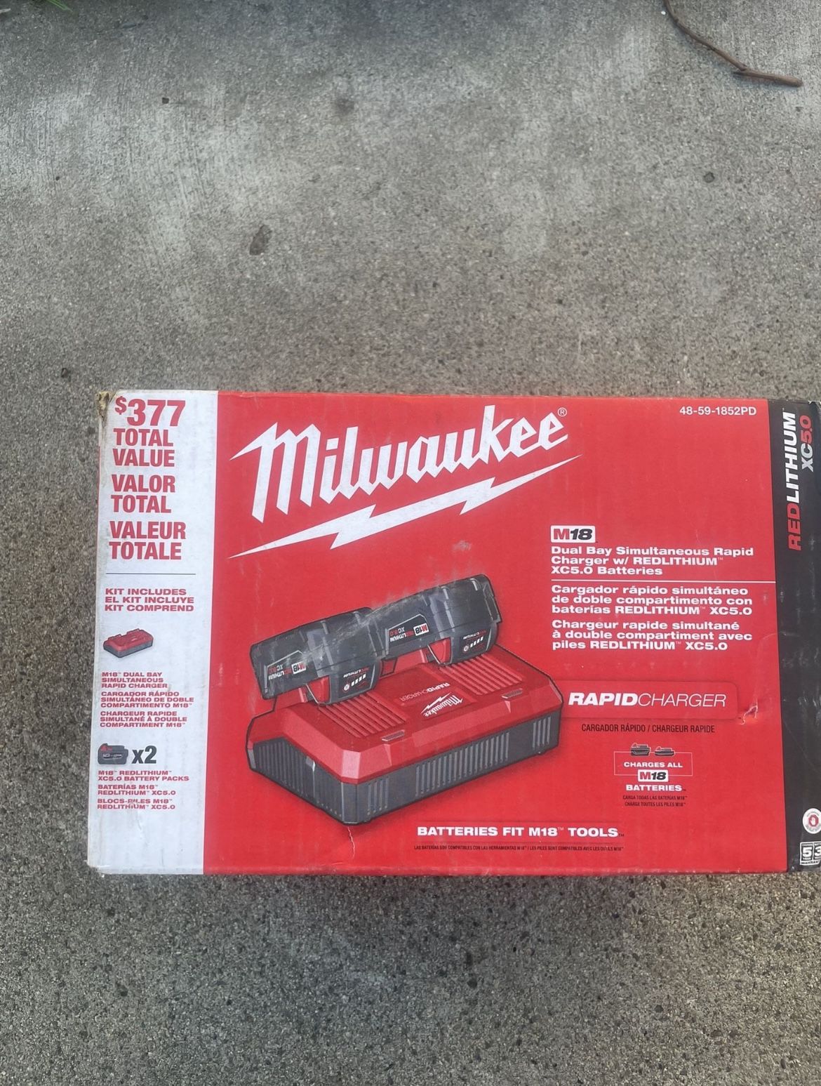 Milwaukee Battery Set And Fast Charger 