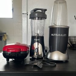 Mini Waffle Maker, Two Blenders