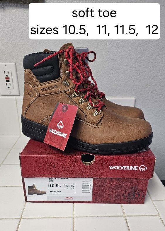 Wolverine Soft Toe Work Boots Size 11.5 And 12
