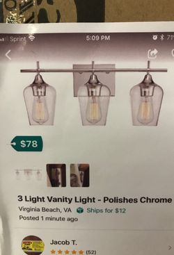 3 light Vanity Light- Polishes Chrome