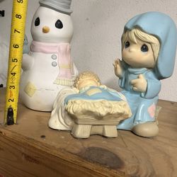 large Christmas, precious moments figurines measurements