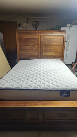 Queen Bed Frame with Mattress