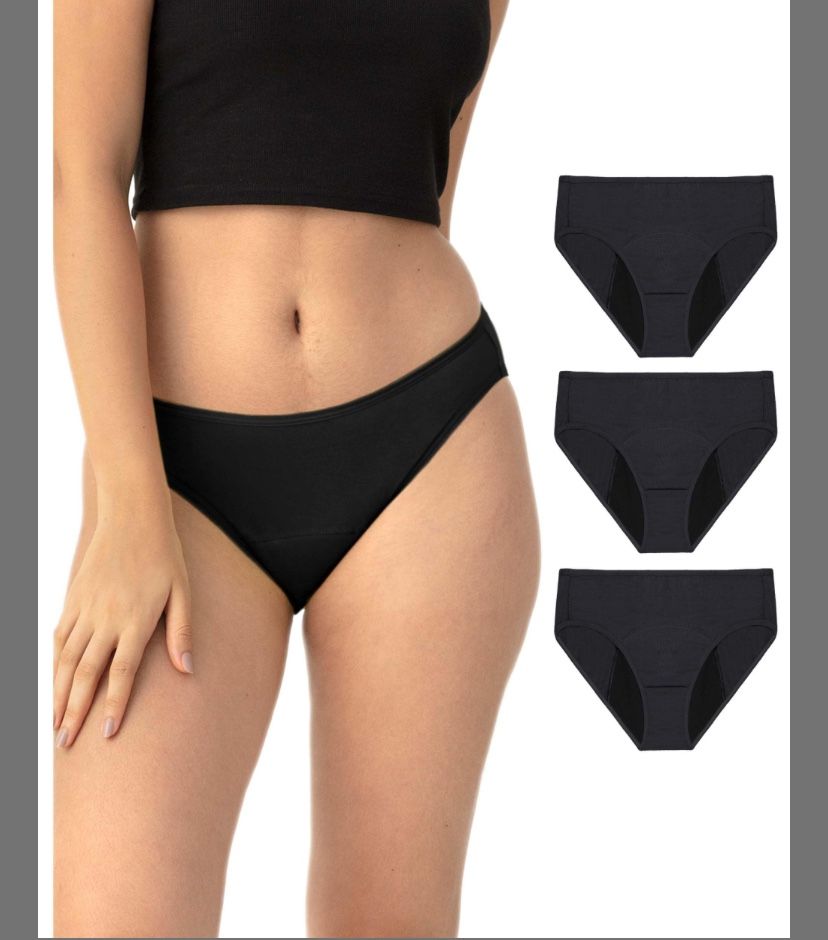 Postpartum Underwear | No Leak Period Panties | 3pk Black XL