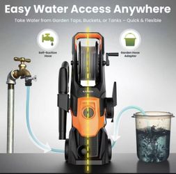 KASRECH 4500 PSI Electric Pressure Washer – 4 Nozzles, Self-Suction Hose, Multi-Scene Cleaning