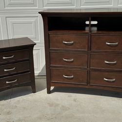 Dresser / TV Stand With Night Stand
