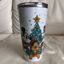 Disney Parks Holiday Stainless Steel Tumbler featuring Mickey and Friends