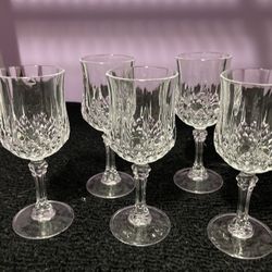 Set Of 5 Vintage Cut Crystal Port/Sherry Glasses