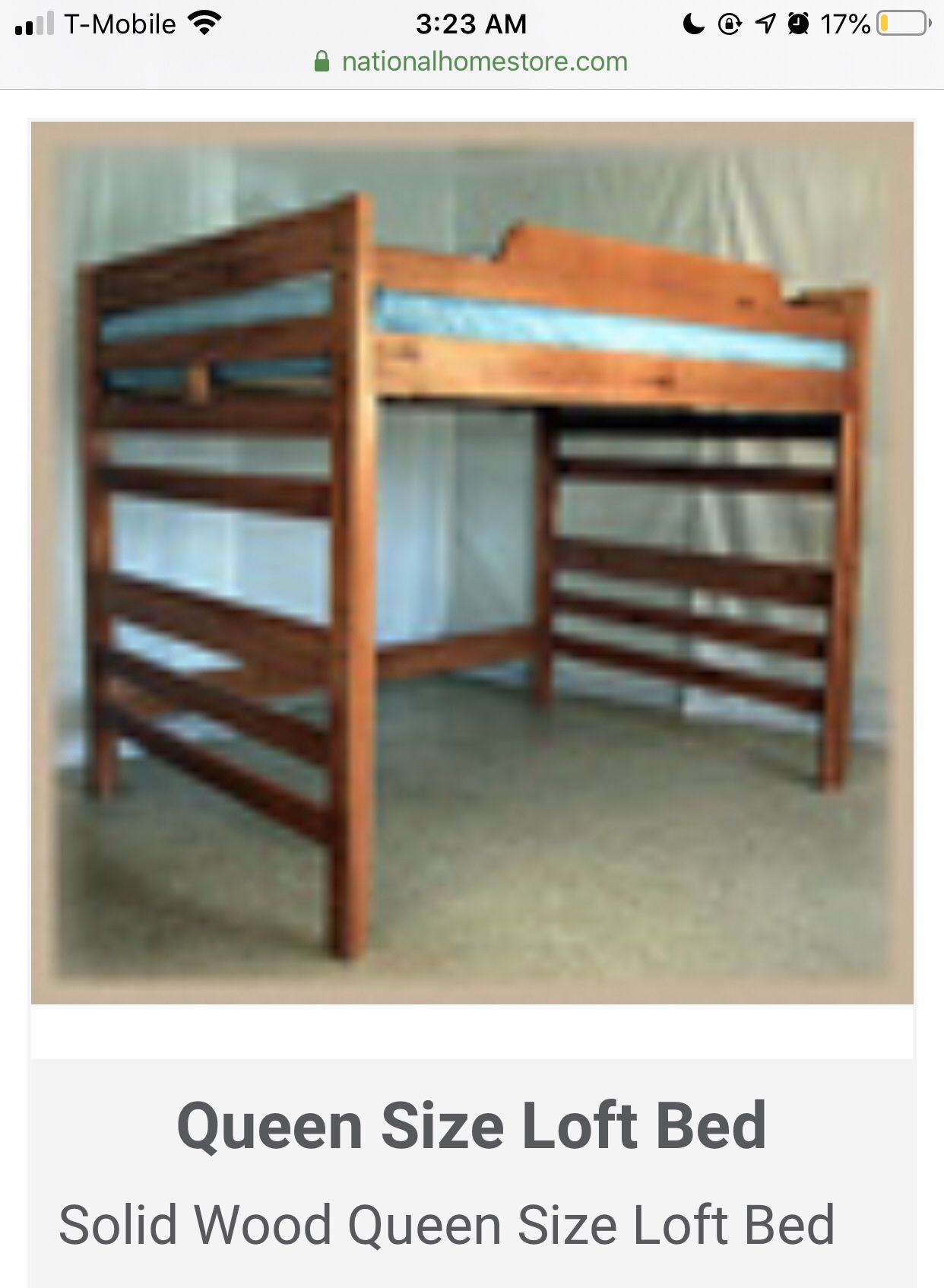 Queen loft bed - was custom made to order