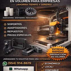 👉 Fabricación de piezas en 3D en volumen – Servicio profesional Miami