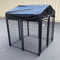 (New in box) $170 Heavy Duty Kennel with Cover Dog Cage Crate Pet Playpen (4’L x 4’W x 4.5’H)