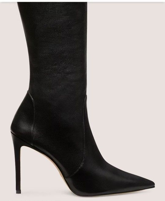 New Stuart Weitzman Ultrastuart 100 Black Leather Boots