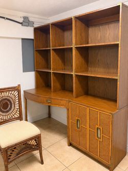 Vintage 80s/90s stackable fine wood desk with 5 pieces
