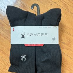 NWT spyder men’s crew socks 6 pairs 