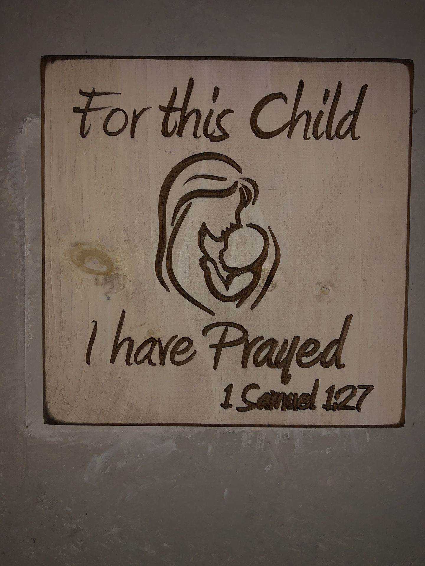 For this child I have prayed nursery plaque picture decor