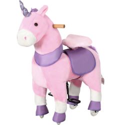 Unicorn Ride On Toy with wheels