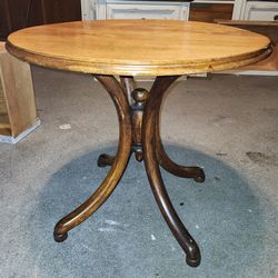 Vintage Round Bentwood Solid Wood Accent End Table