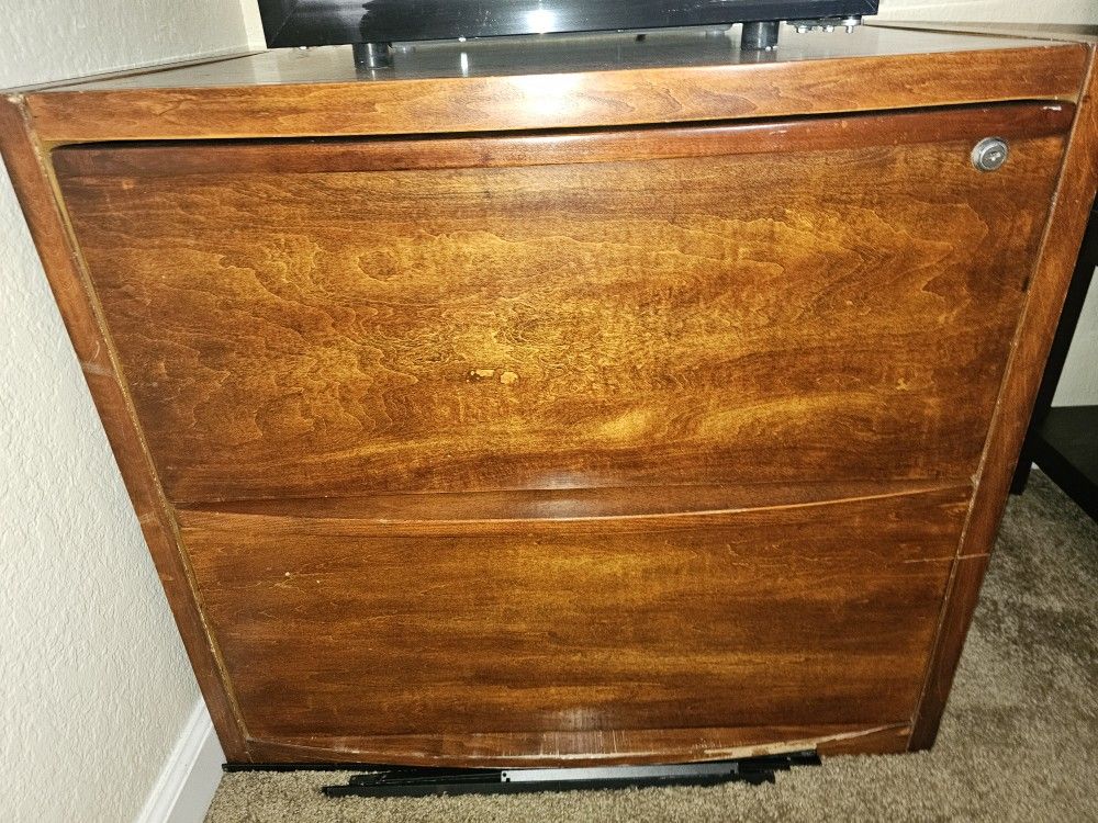 Wooden File Cabinet With Key