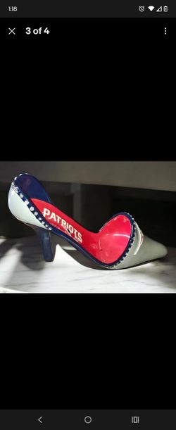 New England Patriots High Heel Shoe Wine Bottle Holder