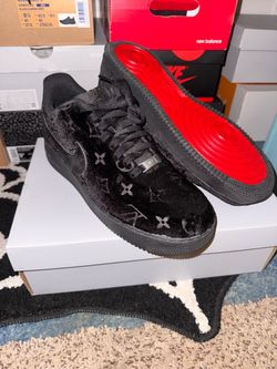 Custom Air Force 1 *Lv velvet Black and Red