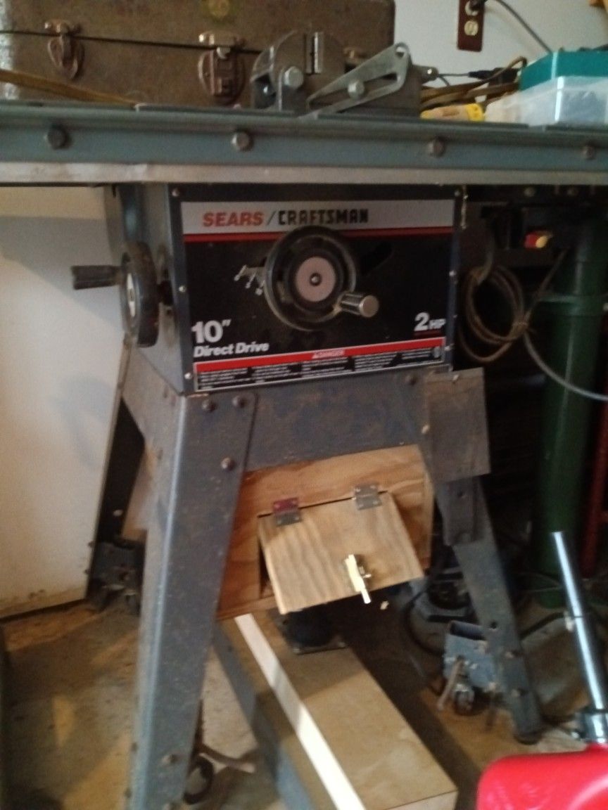 10 Inch Direct Drive Two Horsepower Table Saw With Router Attachment On The Side