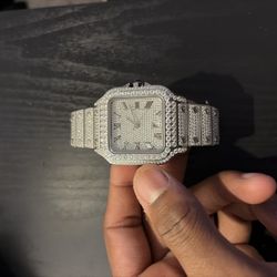 Cartier Santos Custom Moissanite Watch