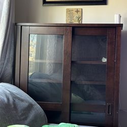 Solid wood Media cabinet with cherry finish