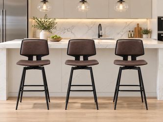Brand New Modern Swivel Bar Stools – Set of 3