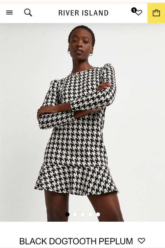 River Island Houndstooth Dogtooth Peplum Dress Brand New with Tags for Sale in Mount Prospect IL OfferUp