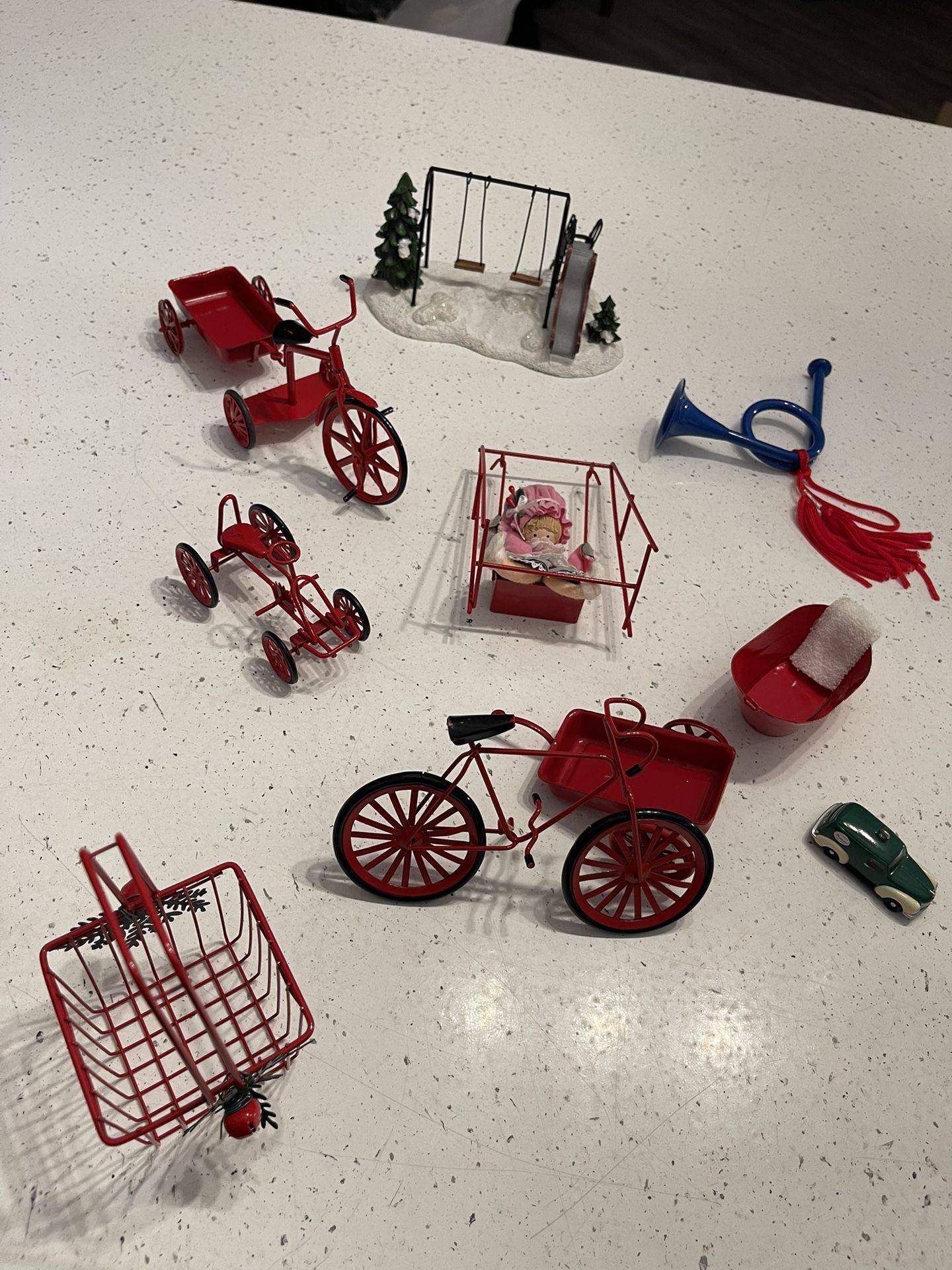 Super Cute Metal Vintage Christmas Ornaments And St Nicholas Playground Sled