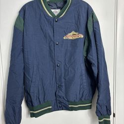 Vintage Budweiser World Famous Clydesdales Jacket Men’s Large Blue Green Snap
