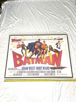 Great condition framed 1966 Batman and Robin motion picture poster. 40” x 28”