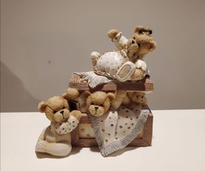Vintage 'Teddy Bears Toy Trunk' Coin Bank