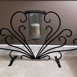 Wrought iron candle holder - fireplace, living room decor