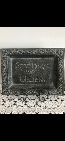 Serve the Lord with Gladness Decorative Plaque