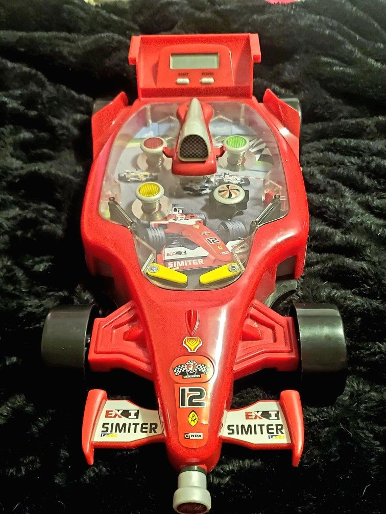 Vintage Playgo Red Indy Car Tabletop Pinball Game 