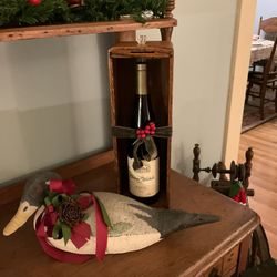Unique Wine Storage Box Made From Antique Sewing Machine  Cabinet Drawer GREAT HOSTESS GIFT!