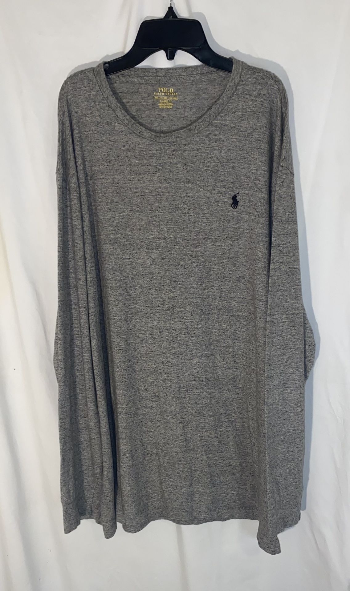 Ralph Lauren Mens Gray Long Sleeve Pullover Shirt. Size, XXL