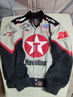 JH Design NASCAR 2000 Texaco Havoline Ford Racing Jacket XL Made In USA Vintage