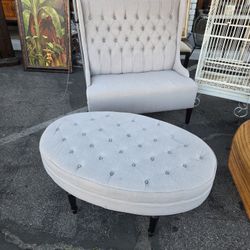 High Back Chair And Ottoman