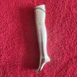 Vintage Shapely Barefoot Leg Tall Metal Silver/pewter Lighter 