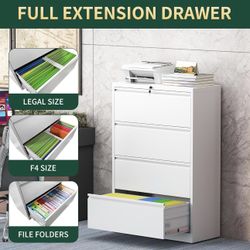 Metal Filing Cabinet – 4 Drawer Steel Office Storage