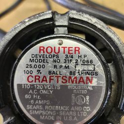 Craftsman Router With 2 Bits
