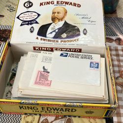 Old Cigar Box WW & US Stamps & Covers