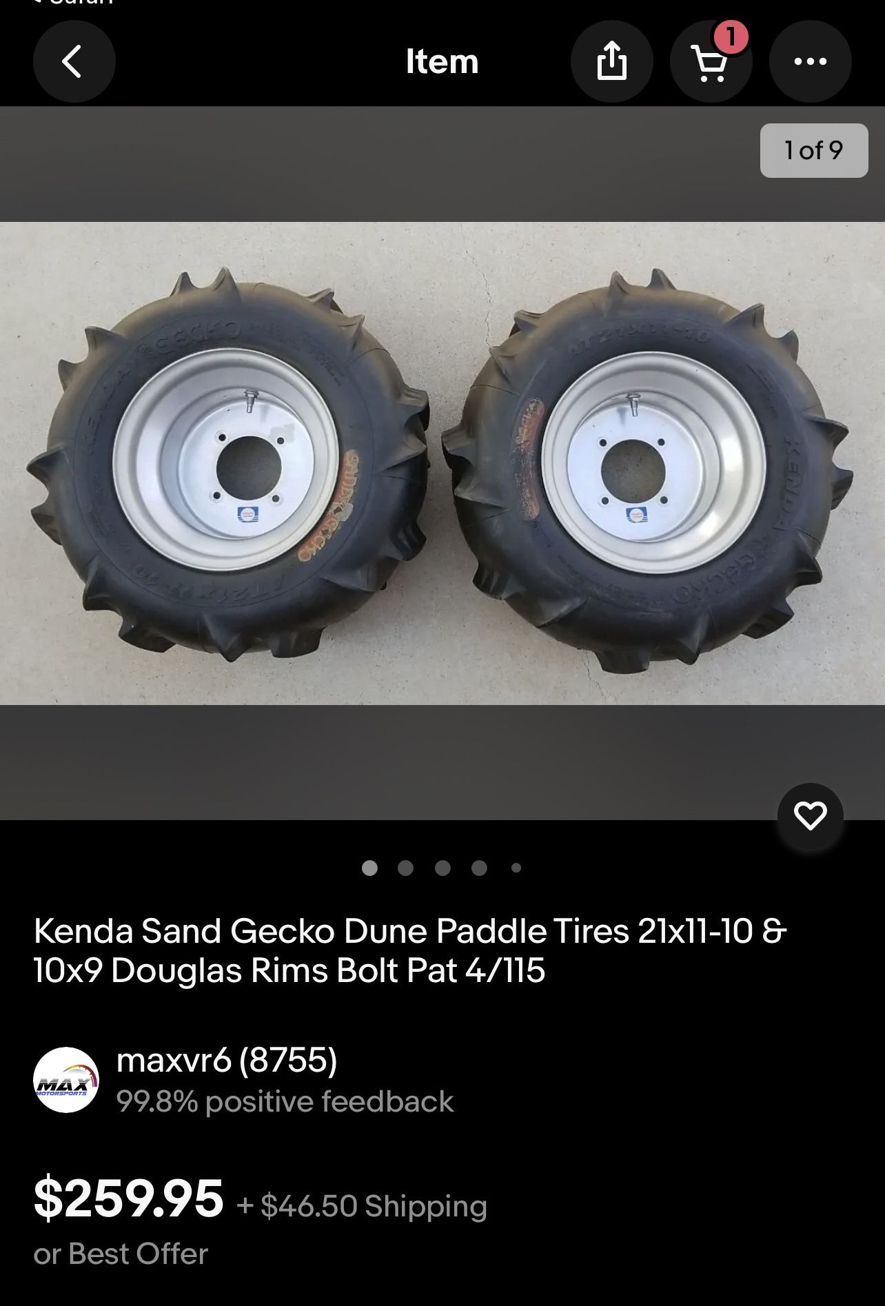 ATV Sand Gecko Paddle wheels and Tires