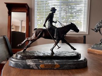 Antique Bronze Equestrian statue PJ Mene “Polo Player”