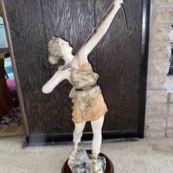 26 inch tall Alabaster Greek Diana With Arrow Statue Imported From Greece