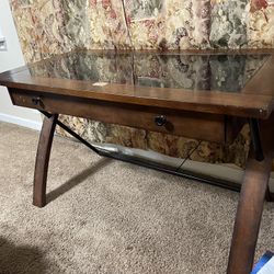 Wood Glass top Desk