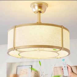 20” Gold Fandelier Ceiling Fan with Light & Remote – New in Box